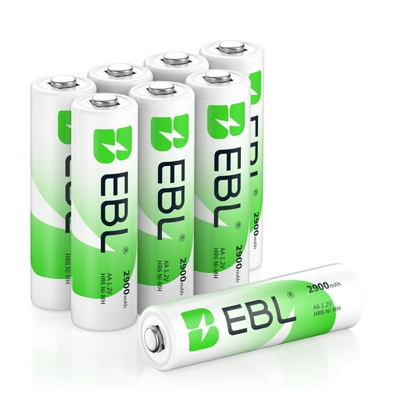 EBL AA Rechargeable Batteries, 2900mAh Nimh Double a Batteires, 8 Count