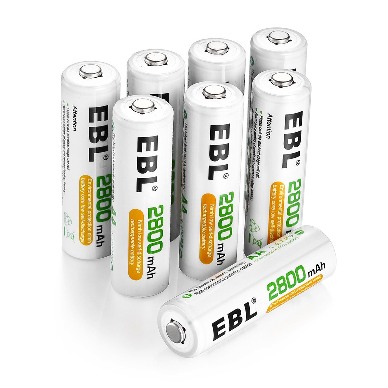 EBL Set de piles rechargeables AA, AAA et 9 Volts