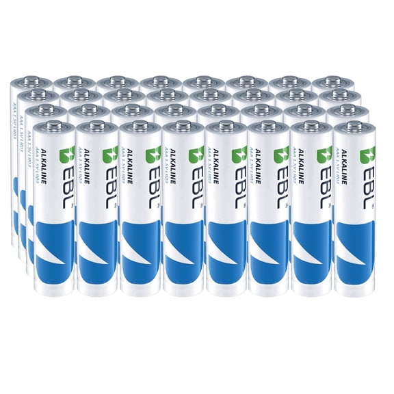 EBL AAA Batteries, 32 Count Bulk Pack, Alkaline Triple A 1.5V Batteries, Ultra Long Lasting, 10-Year Shelf Life