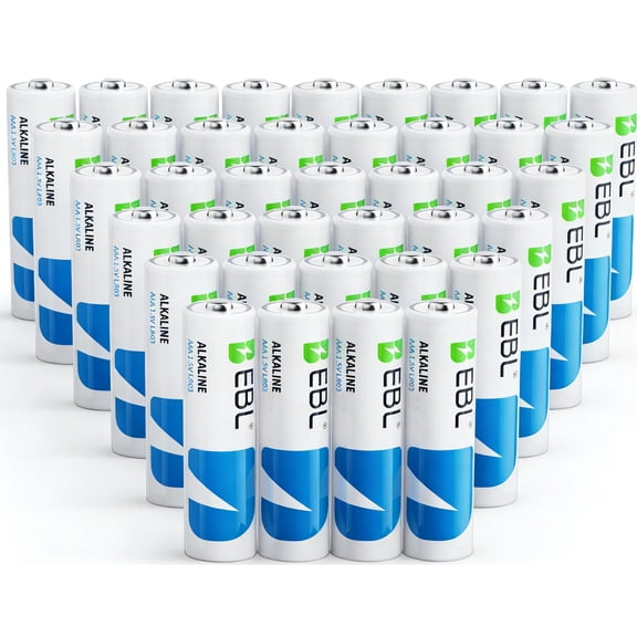 EBL Alkaline AAA Batteries (40 Pack) Triple A Batteries, 10-Year Shelf Life, 1.5V Long-Lasting Battery for Household and Bussiness