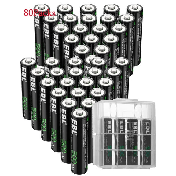 EBL AAA Batteries (80 Pack) Triple A Rechargeable Batteries , 1.2V Nicd Battery
