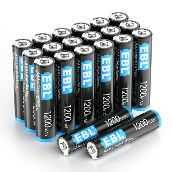 EBL AAA Lithium Batteries (20-Pack) 1200mAh High Performance Constant 1.5 Volts for High-Tech Devices