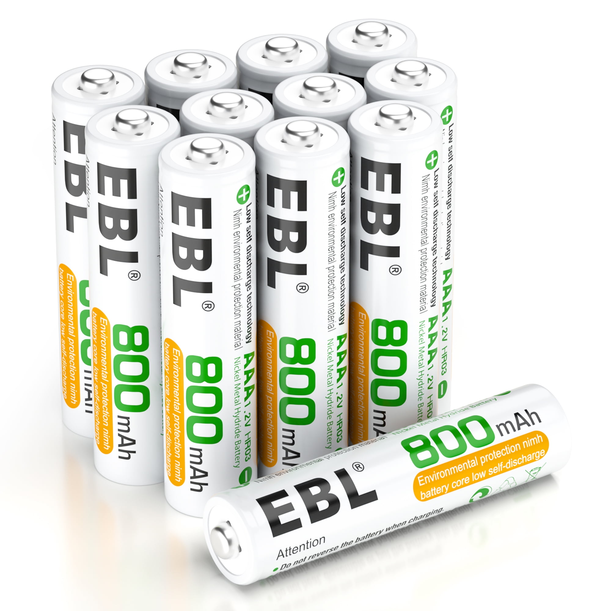 EBL AAA Rechargeable Batteries (12Pack), 800mAh NiMH Triple A