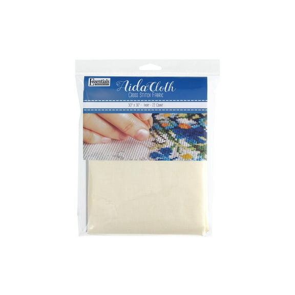 Essentials By Leisure Arts Aida Cloth, 22 Count, Ivory Cross Stitch Fabric, Embroidery Fabric, Cross Stitch Supplies For Crafting, Stitching, And Sewing Projects 30X36