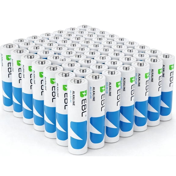 EBL Alkaline AA Batteries (48 Pack), 10 Years Shelf Life 1.5V Ultra High Capacity High Power Long-Lasting Double a Alkaline Batteries