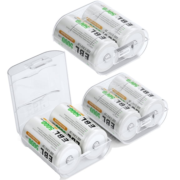 EBL C Batteries (6 Pack), C Cell Batteries Rechargeable
