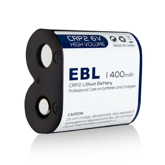 EBL CR-P2 Batteries, 6V 1400mAh Lithium Photo Battery Replaces 223A DL223A EL223AP