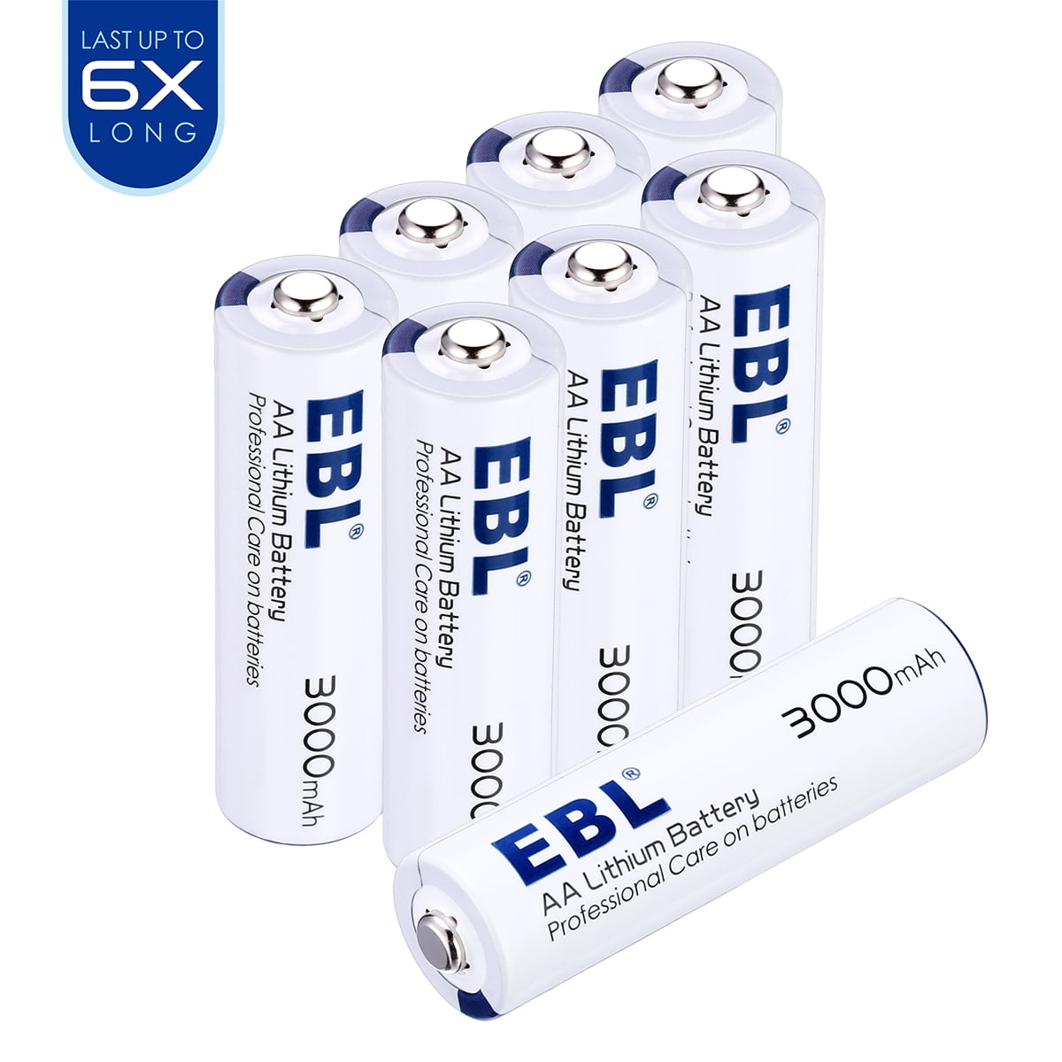 EBL Lithium AA Batteries (8 Pack), Double A Batteries 3000mAh 1.5V with Storage Box