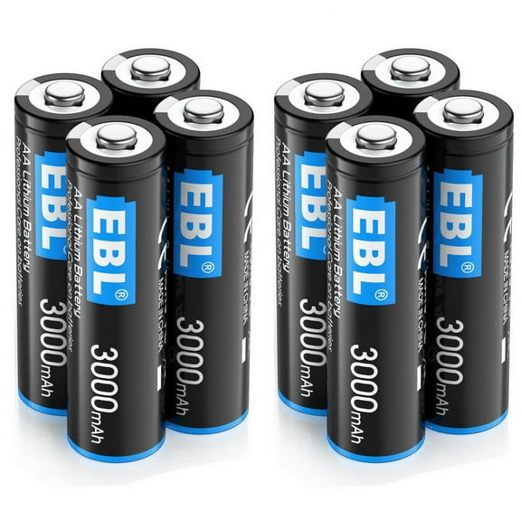 EBL Lithium Batteries AA (8 Pack), 1.5 Volts Double a Batteries