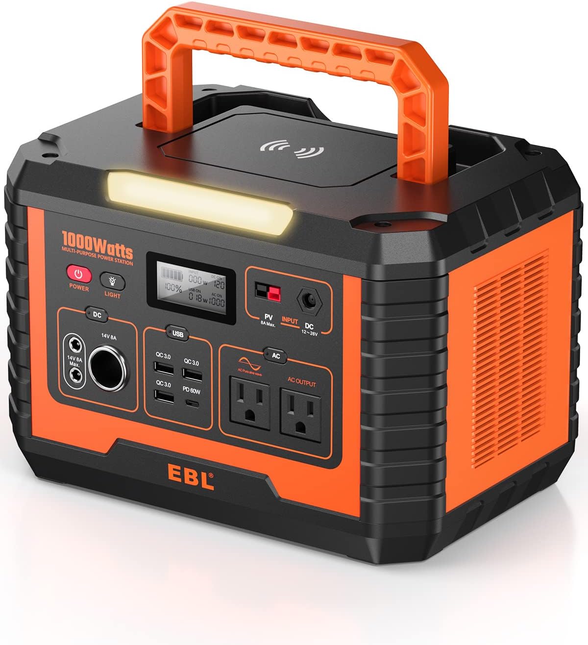 EBL Portable Power Station 500, 110V/500W Solar Generator(Surge 1000W
