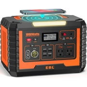 EBL Portable Power Station Voyager, 110V/1000W Solar Generator (Surge 2000W), 999Wh/270000mAh Lithium Battery for Outdoor Home Emergency