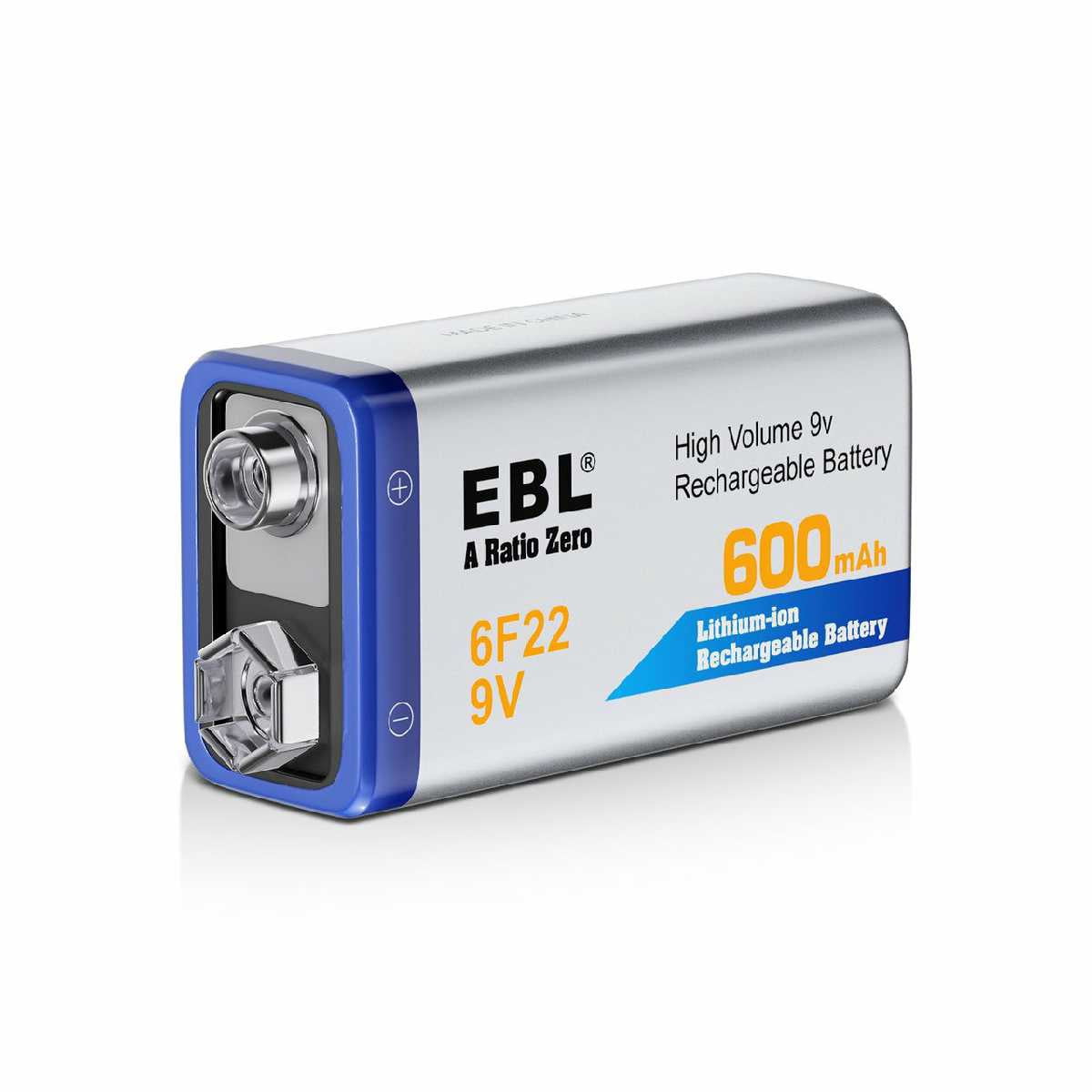 EBL Rechargeable  9V  Battery NiMH 150 mAh, 2 Pack