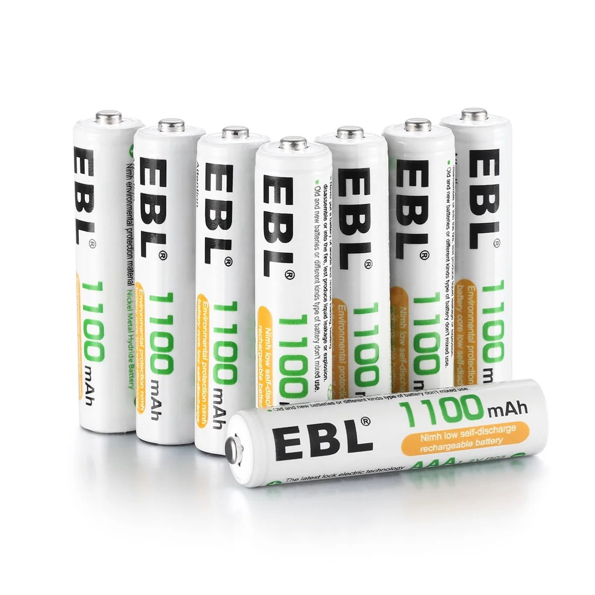 EBL Rechargeable 1.2V AAA  Battery NiMH 1100 mAh 8pcs