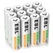 EBL Rechargeable AA Batteries, 2300mAh NiMH Precharged Home Basic Double AA Battery, Pack of 12