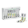 thumbnail image 1 of EBL Rechargeable AA Batteries 2800mAh and AAA Rechargeable Batteries 1100mAh (4 Pack) with 8 Bay Individual Battery Charger, 1 of 7