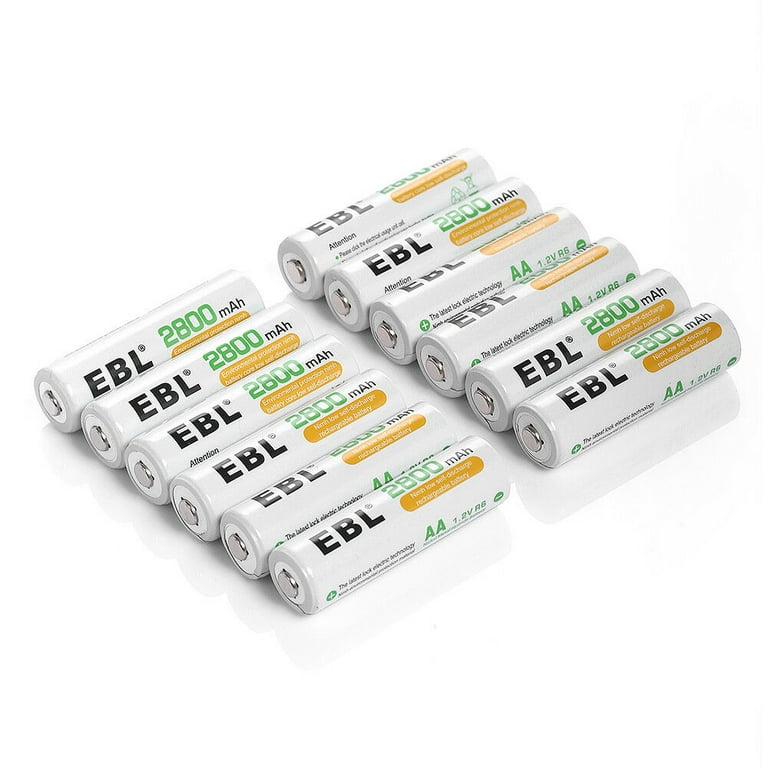 EBL Rechargeable AA Batteries, 2300mAh NiMH Precharged Home Basic Double AA  Battery, Pack of 12