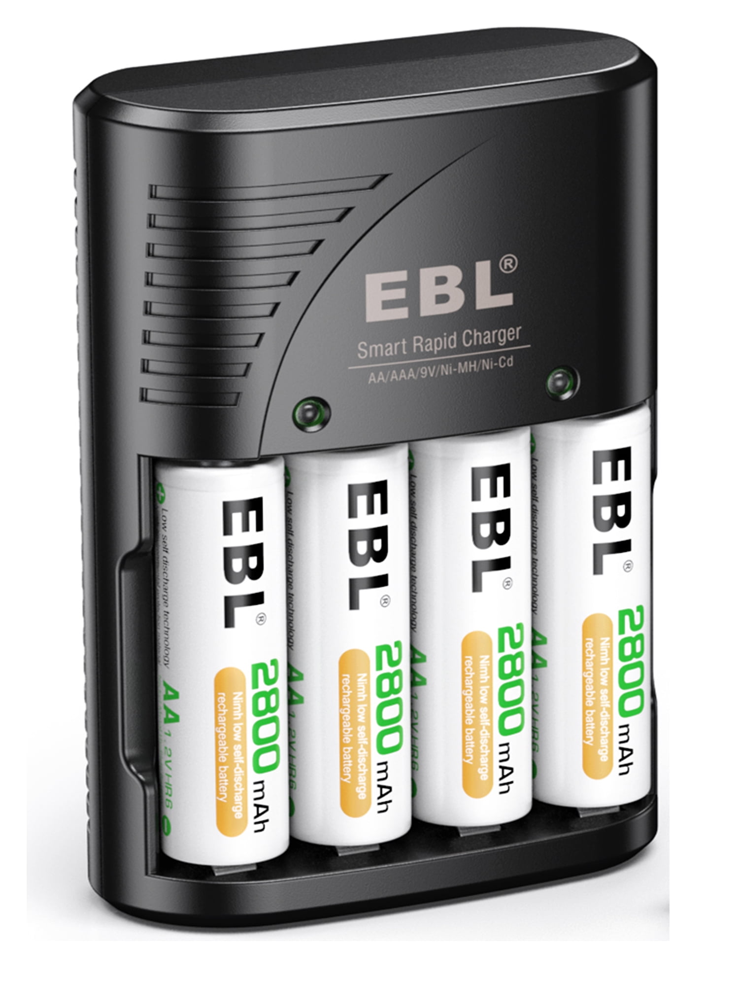 EBL Rechargeable AA Batteries (4 Pack) Nimh Double A Batteries with Battery Charger