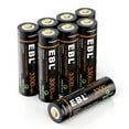 thumbnail image 1 of EBL Rechargeable AA Batteries (8-Pack), 3300mWh 1.5 Volts Lithium-Ion Batteries with Micro USB Cable, 1 of 7