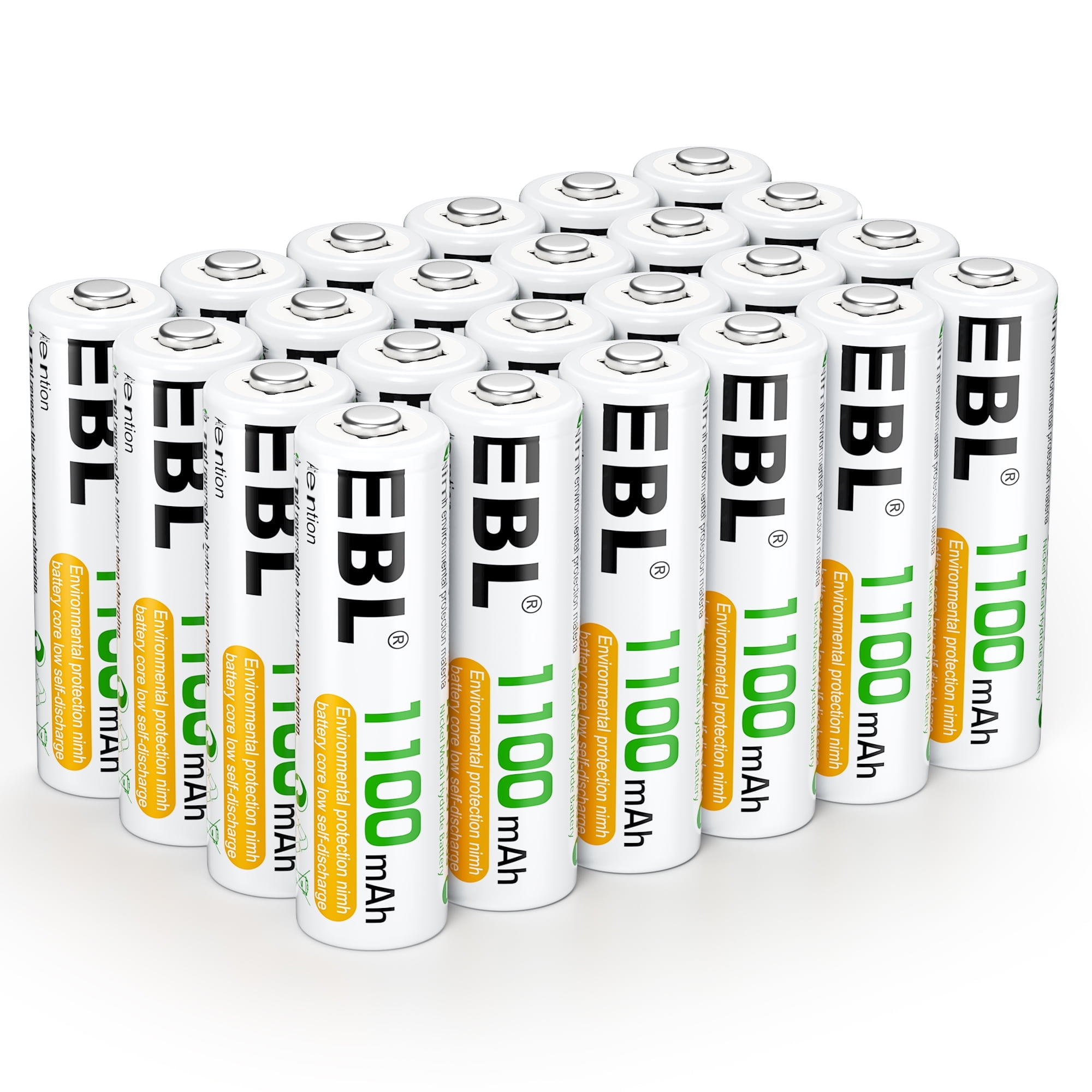 EBL Rechargeable AAA Batteries 1100mAh Ni-MH Battery for LED Light Toys Flashlight, 24-Pack