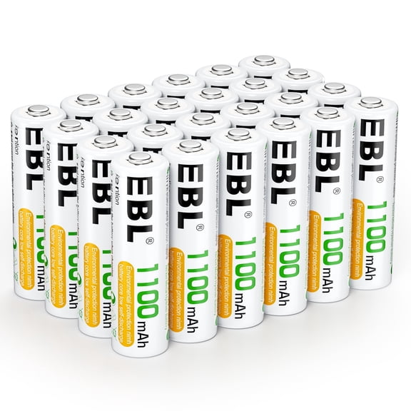 EBL Rechargeable AAA Batteries 1100mAh Ni-MH Battery for LED Light Toys Flashlight, 24-Pack