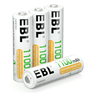 EBL Rechargeable AAA Batteries (4-Pack), 1100mAh Ni-MH