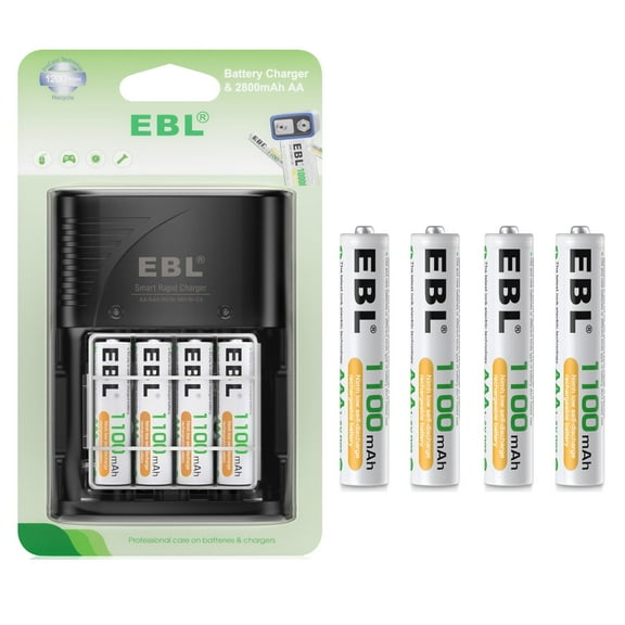 EBL Rechargeable AAA Batteries (8 Pack), 1.2V Triple a Batteries with Battery Charger