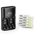 thumbnail image 1 of EBL Rechargeable AAA Batteries 800mAh (8 Packs) with Smart Battery Charger & AC Wall Plug for AA AAA 9V Ni-MH Ni-CD Rechargeable Batteries, 1 of 7