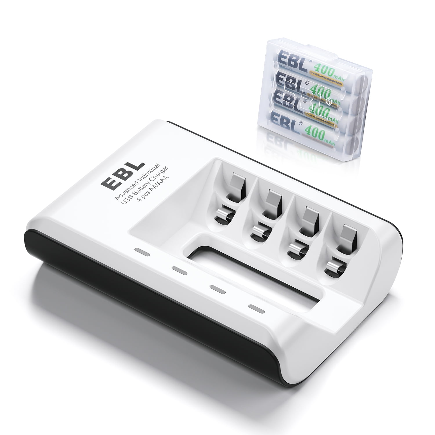 EBL Rechargeable AAAA Batteries 400mAh (4 Counts) with Universal Smart