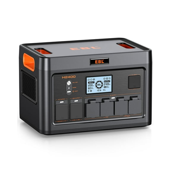 EBL Solar Generator 2400W 4 AC Outlets, 1843.2Wh Battery Capacity, 100W USB-C PD Output, MPPT Portable Power Station for Outdoor Camping, Home Backup, Power Outage