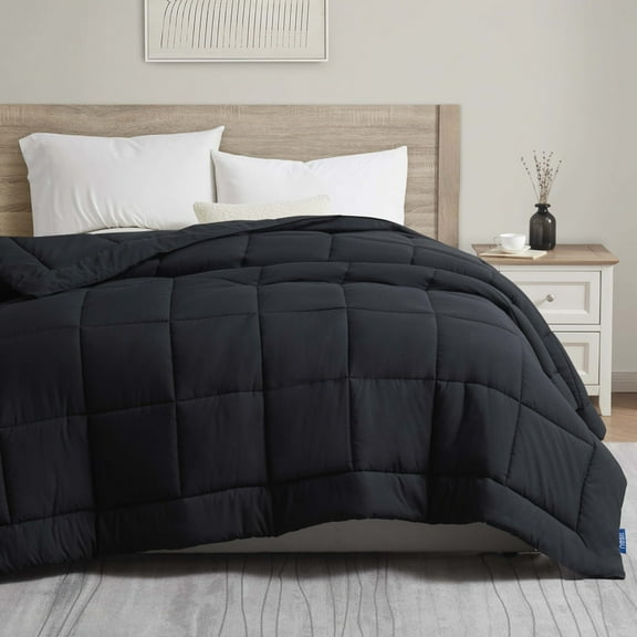 EBNJM Quilted Down Alternative Comforter, Ultra Soft all season Comforter Duvet Insert (Full,Black)