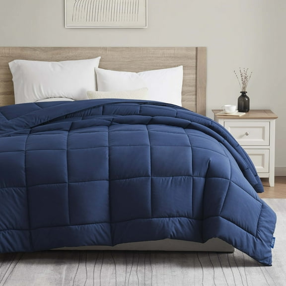 EBNJM Quilted Down Alternative Comforter, Ultra Soft all season Comforter Duvet Insert (Full,Navy)