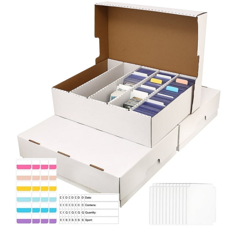 EBOAUSI, Trading Card Storage Box, Holds 3950 Cards, Corrugated