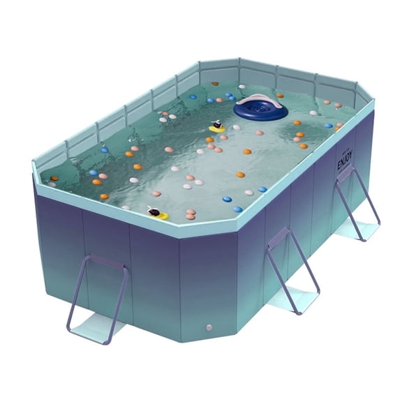 EBOLO 3M Foldable Above Ground Swimming Pool – Large Square Frame Pool for Adults, Kids & Pets – Easy Setup Outdoor Family Pool for Garden, Backyard