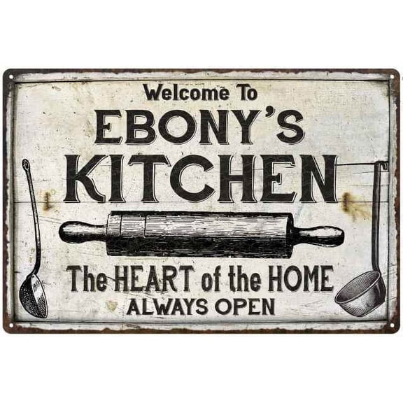 EBONY'S Kitchen Farmhouse Sign 8 x 12 High Gloss Metal 208120033495