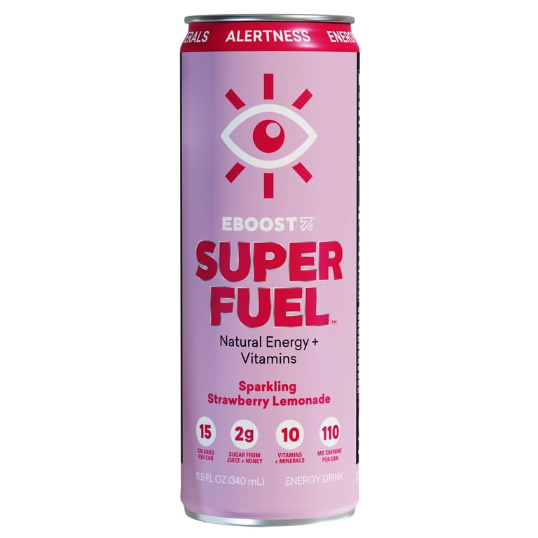 EBOOST SUPER FUEL Natural Energy and Vitamins, Strawberry Lemonade