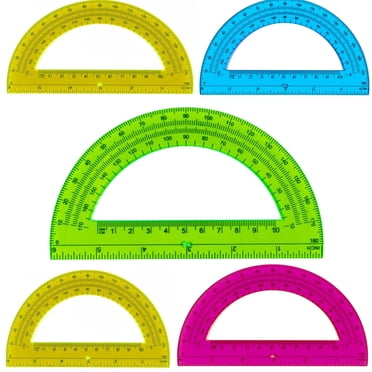 Protractor, 180 Degrees Clear Protractors For Maths, 2 PCS Plastic