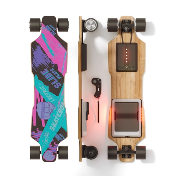 EBOSSOM Electric Skateboard with 900W Dual Motor & RGB LED, 37" Longboard with Remote Control,Max 16Mph, 9 Layers Deck,for Adults&Teens