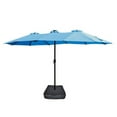 thumbnail image 1 of EBQOSK 15x9ft Large Double-Sided Rectangular Outdoor Twin Patio Market Umbrella with light and Base Blue, 1 of 7