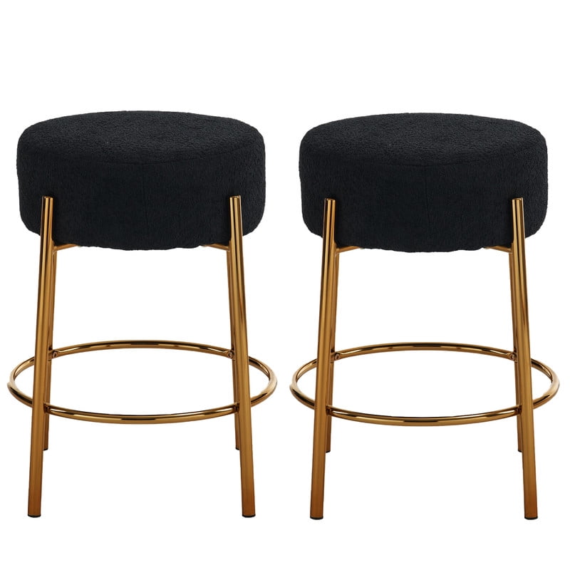 EBQOSK 24 Inch Bar Stools Set of 2, Modern Upholstered Bar Chair with ...