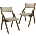 thumbnail image 1 of EBQOSK 2PC Upholstered Folding Dining Chair, Space Saving, Easy To Carry, Dining Room Taupe, 1 of 7