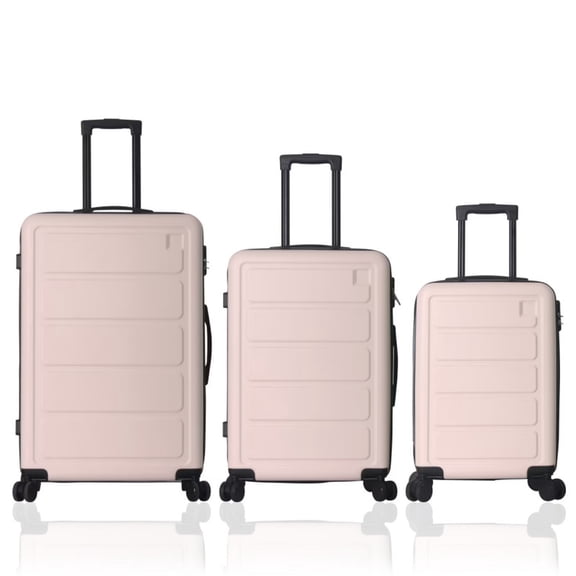 EBQOSK 3PCS Hardside Carry on Luggage Set with 360° Spinner Wheels, 20/24/28 inch Hard Shell ABS Lightweight Checked Suitcase with TSA Lock Airline Approved for Men Women Family Travel Pink