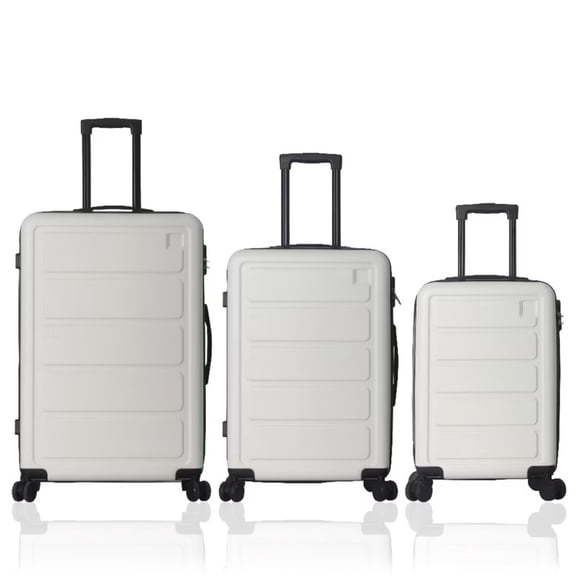 EBQOSK 3PCS Hardside Carry on Luggage Set with 360° Spinner Wheels, 20/24/28 inch Hard Shell ABS Lightweight Checked Suitcase with TSA Lock Airline Approved for Men Women Family Travel White