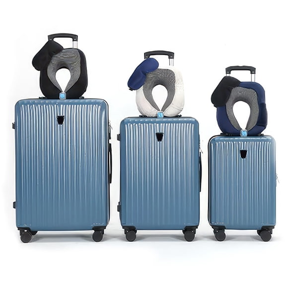 EBQOSK 3pcs Luggage Set - Lightweight Hard Shell Suitcase Set with Double Spinner Wheels, Carry-on Luggage with TSA Lock, Large Capacity Travel Trolley Case Blue 1