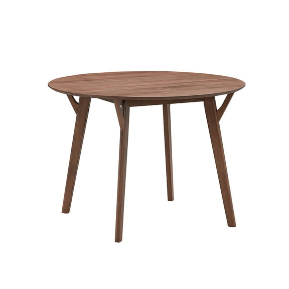 EBQOSK 42.01 Inch Saving Place Table,Wooden Dining Table for 4 Persons,Modern Design Round Kitchen Table for Living Room,Apartment,Restaurant Walnut