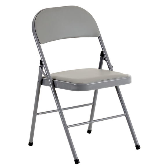 EBQOSK 4pcs Elegant Foldable Iron & PVC Chairs for Convention & Exhibition Gray 4PC