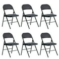 thumbnail image 1 of EBQOSK 6pcs Elegant Foldable Iron & PVC Chairs for Convention & Exhibition Black 6PC, 1 of 7