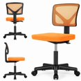thumbnail image 1 of EBQOSK Armless Drafting Chair Basics Rolling Desk Chair, Ergonomic Desk Chairs, Rolling Bar Stools Chairs Breathable Mesh for Home Bedroom Study Student Height Adjustable (Orange), 1 of 7