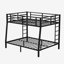 EBQOSK Bunk Bed for Teens and Adults,Space-Saving/Noise Reduced/No Box Spring Needed Black Queen/Full