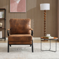 thumbnail image 1 of EBQOSK Mid-Century Modern Chair Upholstered Lounge Arm Chair with Iron Frame and Thicker Cushion for Living Room, Reading, Balcony Antique Brown, 1 of 7