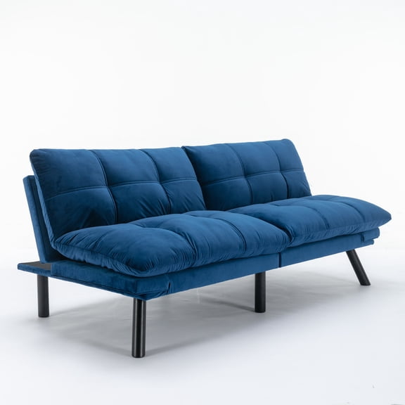 EBQOSK Modern Convertible Folding Sofa Bed 2-in-1 Space-Saving Design for Apartment, Dorm & Guest Room Blue